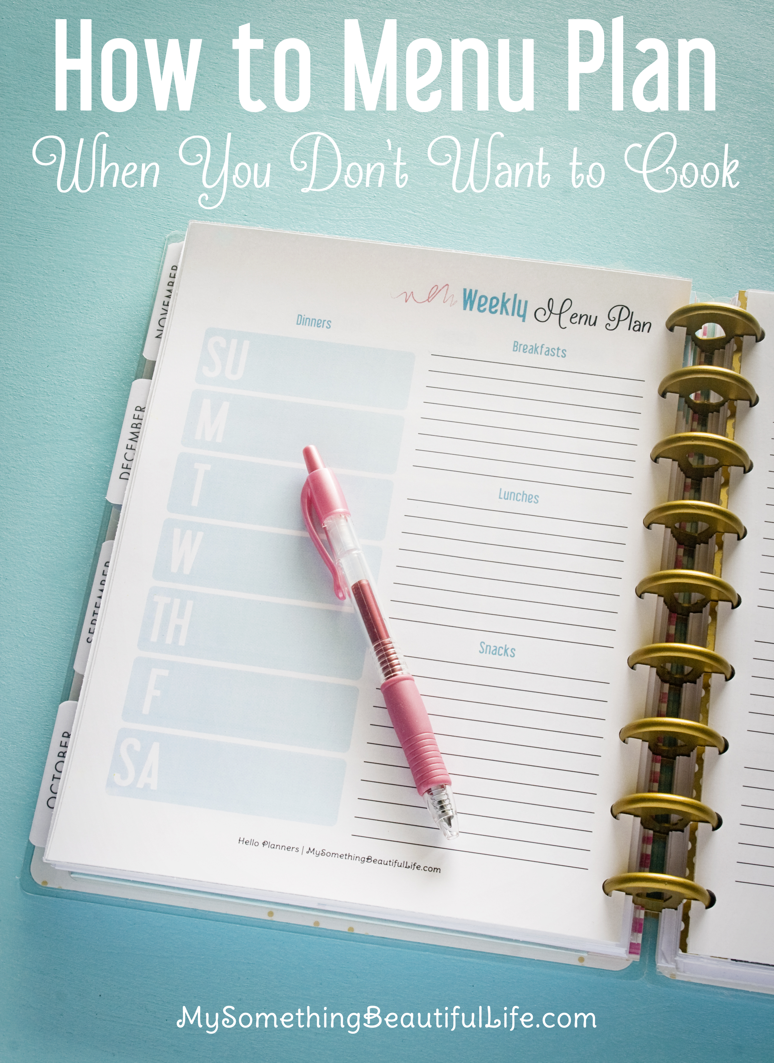 How to menu plan when you don't want to cook