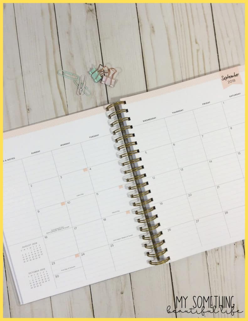 monthly calendar in day designer