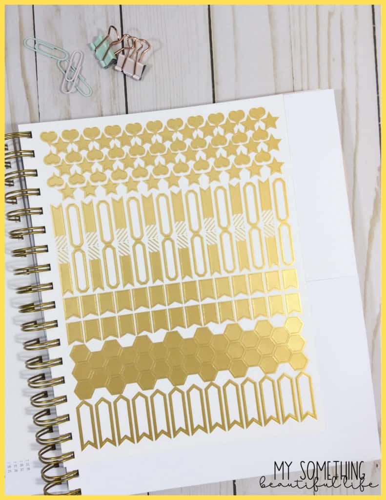 Day designer gold planner stickers
