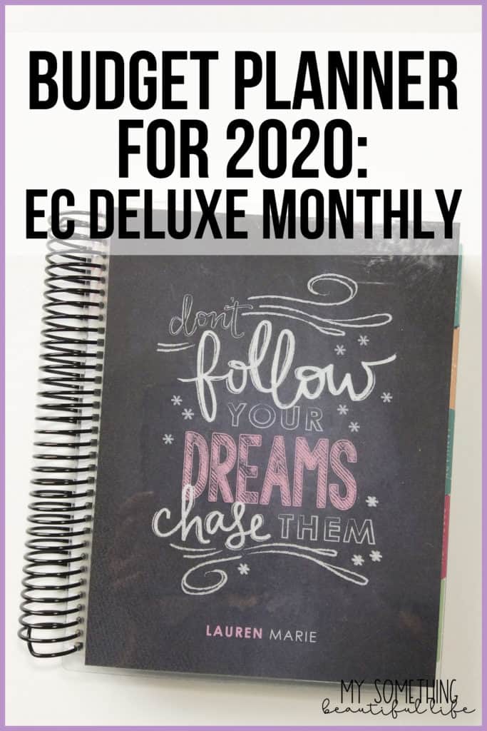 2020 Planner Lineup - Budget Planner in an Erin Condren Deluxe Monthly Planner. Organize your finances and budget using a monthly calendar. #erincondren #budgetplanner #deluxemonthly #2020plannerlineup