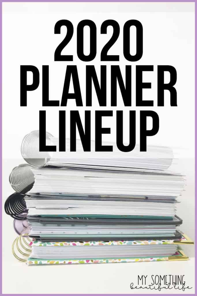 2020 Planner Lineup -  for 2020 I'm using multiple planners to organize my life.  Planners include the Erin Condren LifePlanner,  inkWELL Press, Powersheets, and Purple Trail. #2020plannerlineup #erincondren #inkwellpress #plannerlineup #2020planner