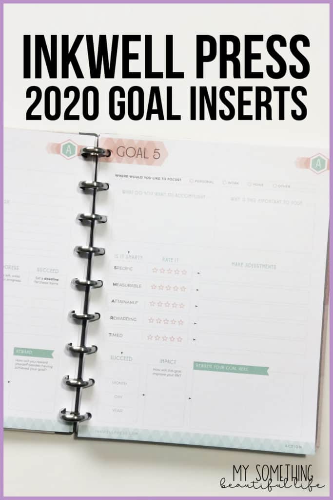 2020 Planner Lineup- inkWELL Press Goal Planner. inkWELL Press has new goal planning inserts for 2020. #goalplanner #inkwellpress #2020plannerlineup