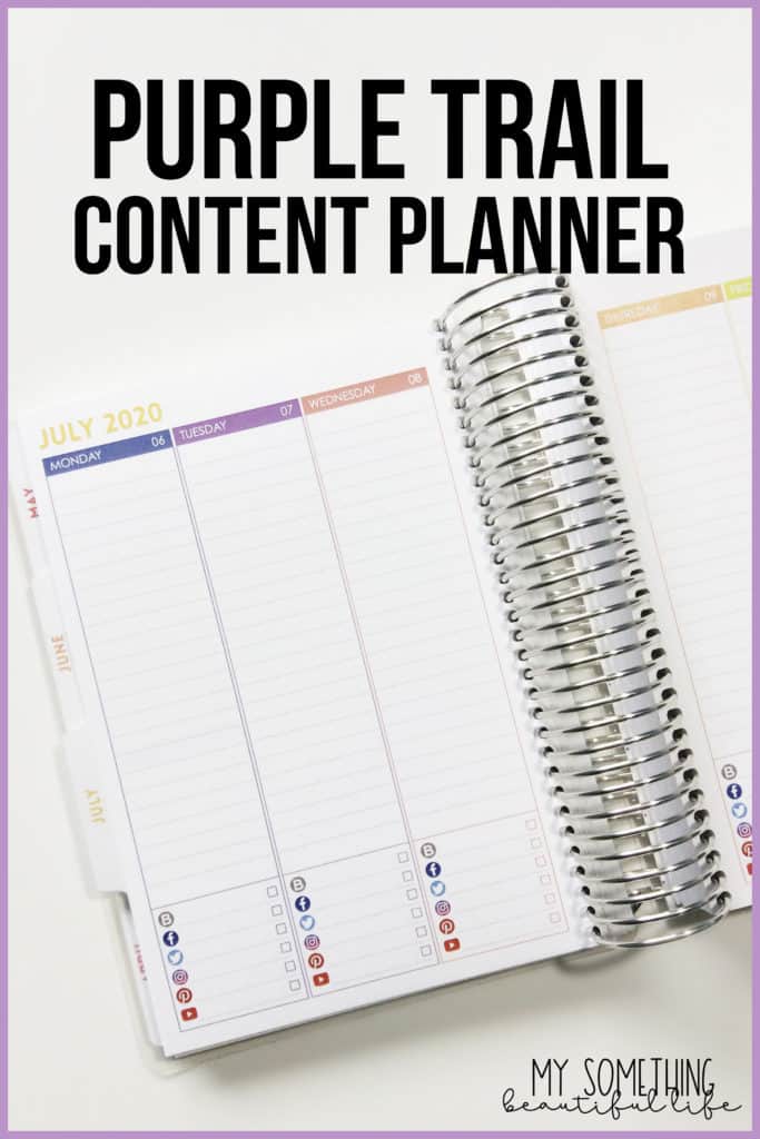 2020 Planner Lineup- Purple Trail Blog Planner. In 2020 I'm using a Purple Trail Content Planner to organize my business and blog. #2020plannerlineup #purpletrail #blogplanner