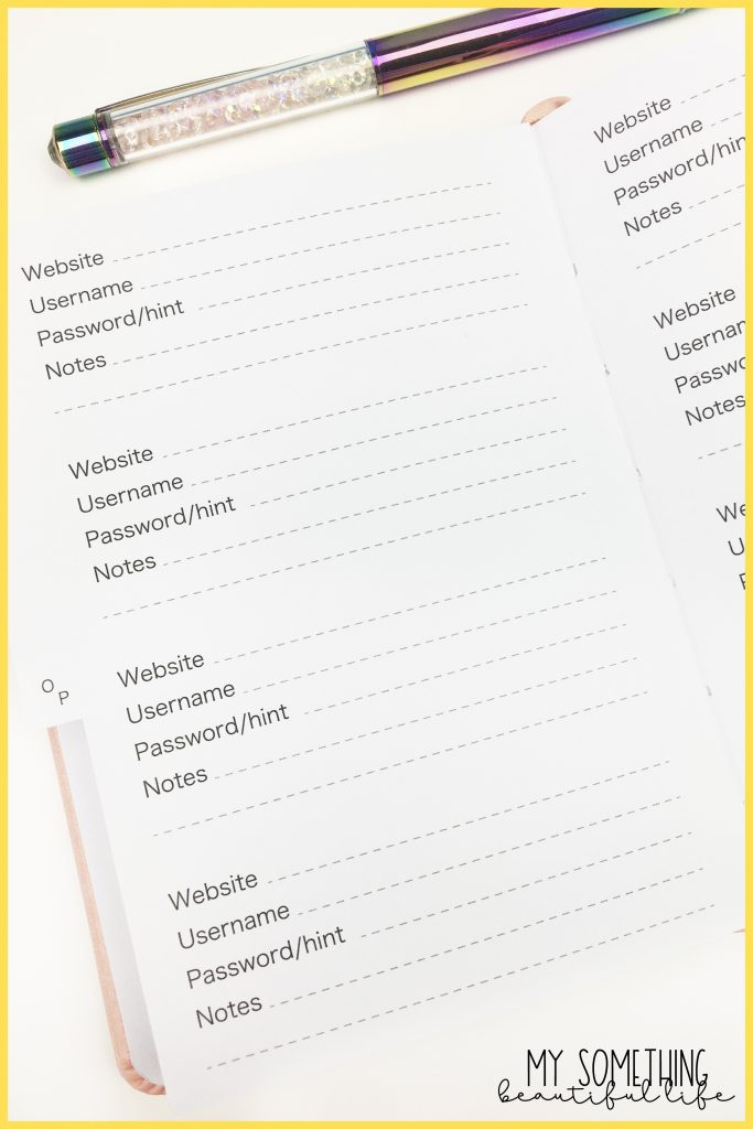 Organize your passwords and login information with the password book from Clever Fox! #organizationhack
