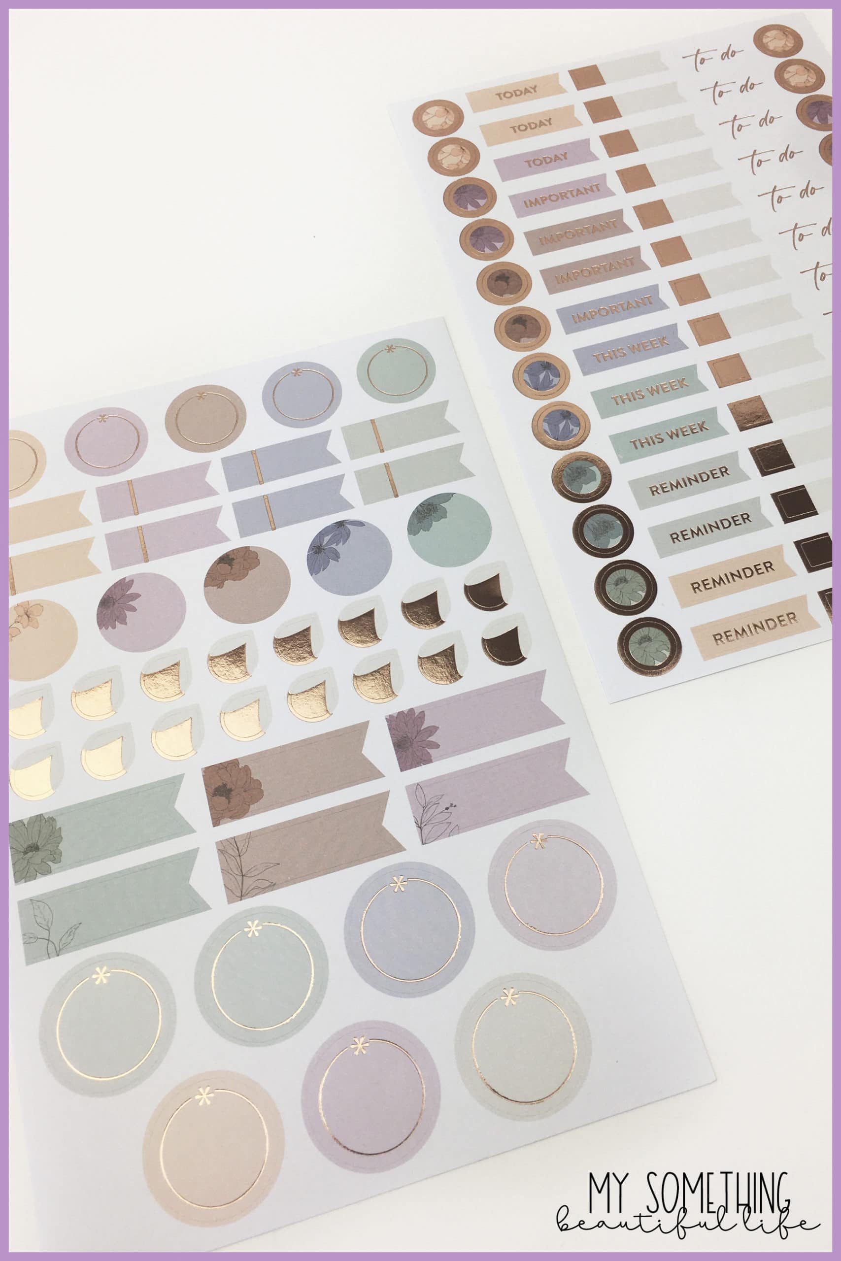 pastel sticker sheets